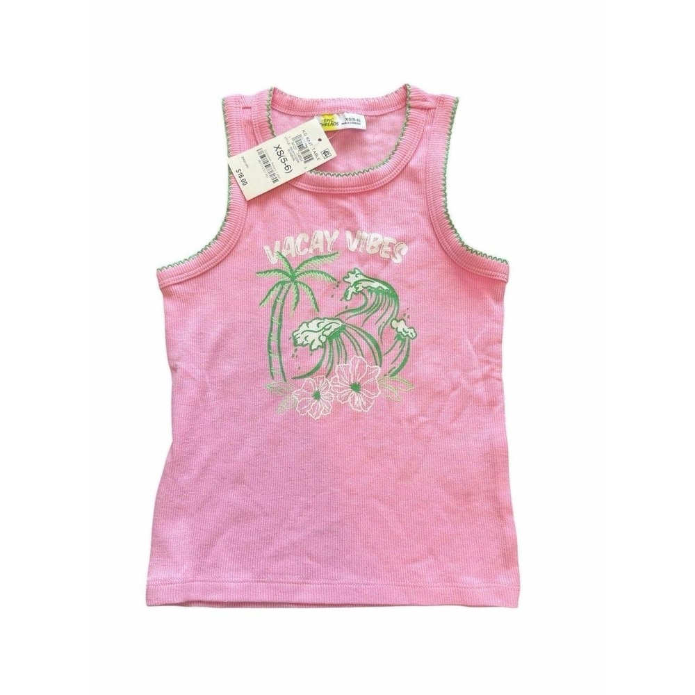 Epic threads tank top girls size xs summer beach park casual pink fairy preppy